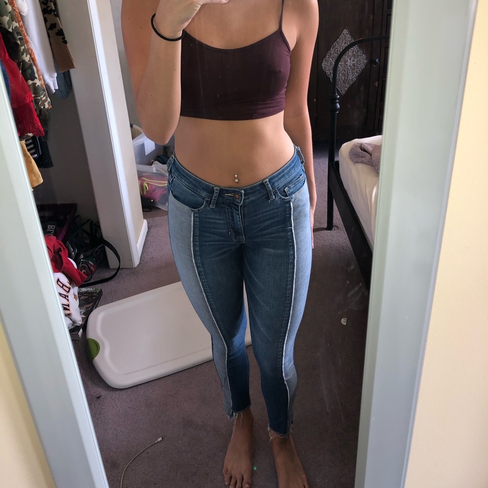 two toned denim jeans